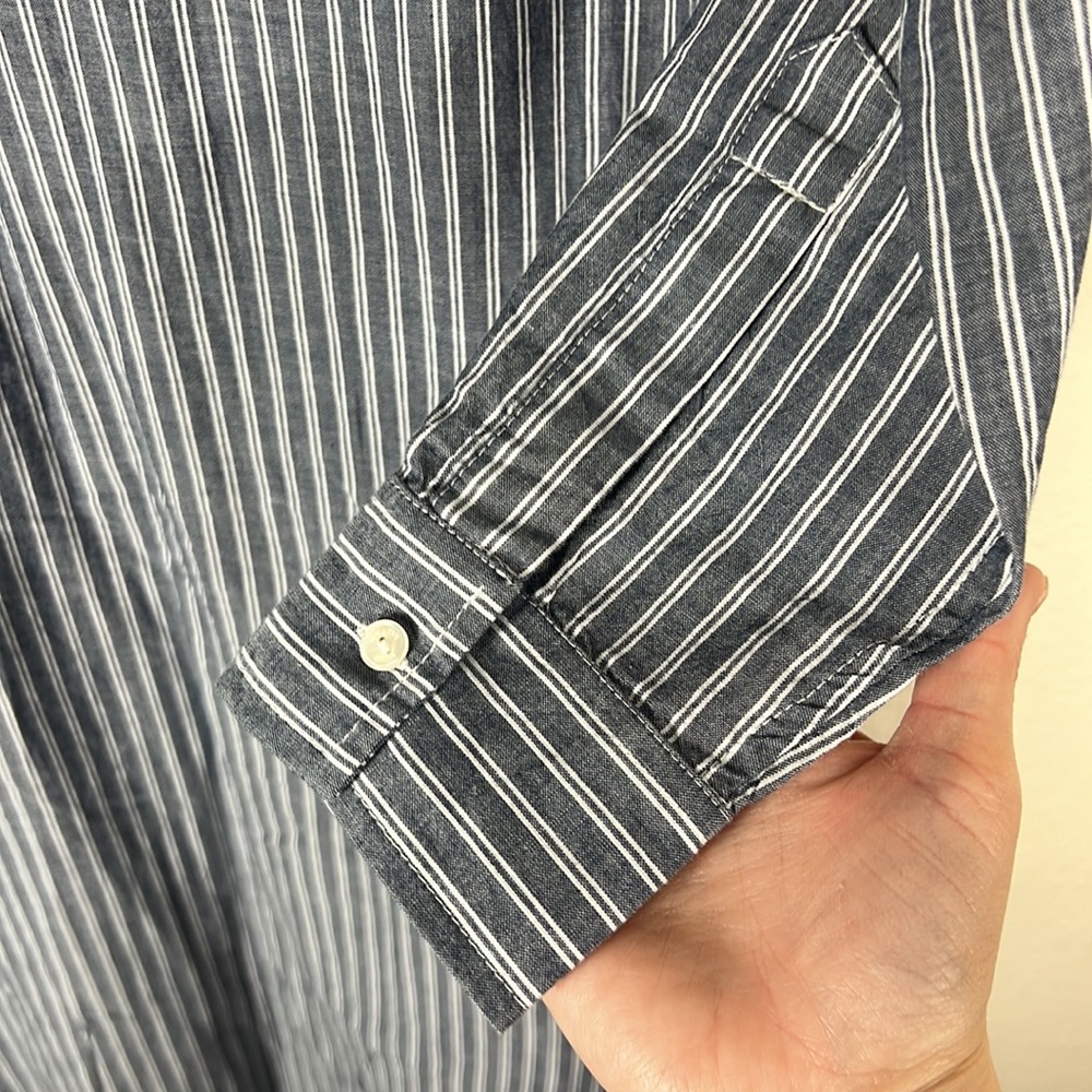 (SOLD) Nili Lotan Raven Shirt Dress Midi Stripe Dress - Picture 9 of 11